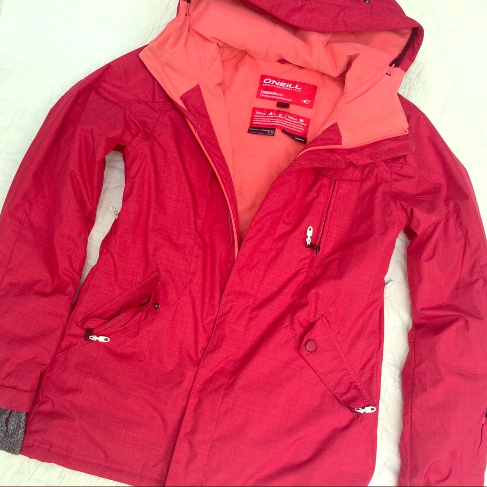 O’Neill red orange winter snow board jacket small